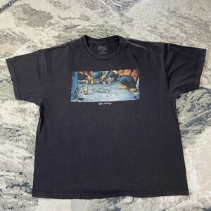 DGK T Shirt Mens 2XL Black Graphic Print All Day Gambling And Drinking Cotton